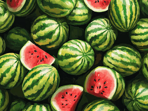 illustration watermelon background 01