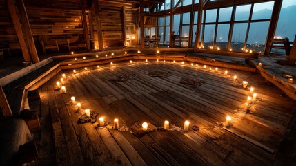A serene candlelit space for reflection.