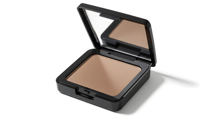 Pressed Powder Makeup Neutral Brown Eyeshadow Compact on white background