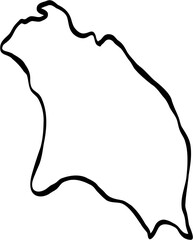 Doodle freehand drawing of Barbuda island map.