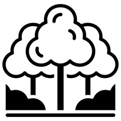 Forest outline mixed icon