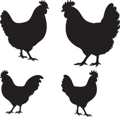 Colorful Hen Illustration Farm Animal Vector Graphic Design