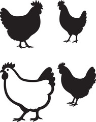 Colorful Hen Illustration Farm Animal Vector Design for Print and Web