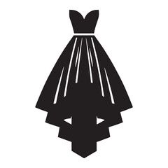 Elegant high-low dress silhouette with delicate lace details – High-low dress vector – High-low dress illustration – ladies dress silhouette – silhouette of high-low dress

