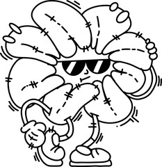 black and white cartoon illustration