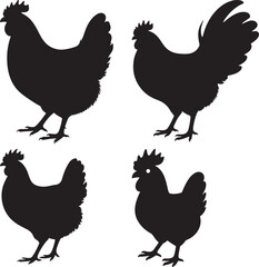 Colorful Hen Illustration Farm Animal Vector Graphic Design