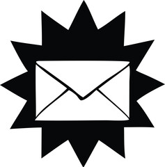 A paper envelope with a letter conveys a message, a symbol of mail and communication