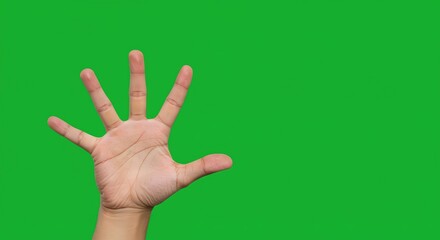High-five! Open Hand Gesture on Green Screen Background