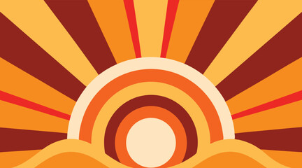 Colorful Geometric Sunburst and Radiant Line Backgrounds with Vintage Tone and Abstract Rays