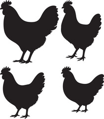 Farm Animal Hen Illustration Colorful Vector Design for Print and Web