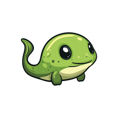 tadpole swimming cartoon design vector mascot