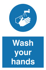 Wash / washing hands to keep clean flat vector icon