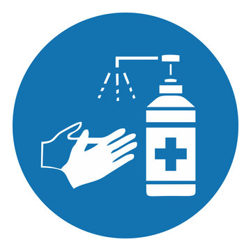 Sanitizer with drop and hand solid icon, Wash and sanitize your hands vector icon