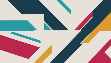 Abstract Geometric Background &ndash; Modern Minimal Design with Colorful Shapes