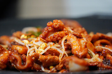 Korean Spicy Stir-Fried Webfoot Octopus (Jjukkumi Bokkeum)