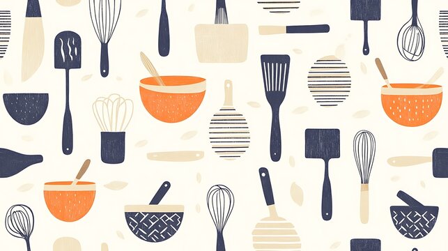 Baking tools seamless pattern.