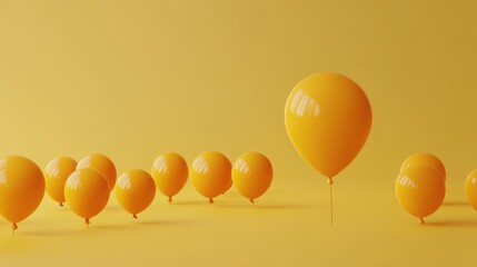 Orange Balloons Minimalist Composition: A Standout Balloon