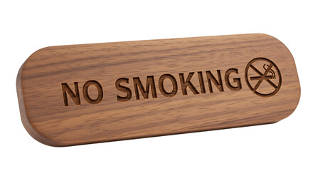 Aesthetic wooden 'no smoking' sign crafted with precision and care for ambience