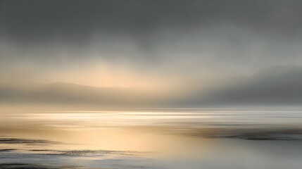 Fototapeta premium Immersive Grayscale Ocean Horizon with Ethereal Fog – Cinematic Visual for Digital Wellness and Metaverse Backdrops