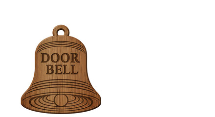 Charming Wooden Doorbell Illustration Depicting Rustic Appeal and Home Entry Decor