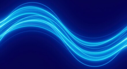 Fototapeta premium Abstract glowing blue waves
