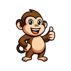 friendly smiling mascot funny monkey giving thumb up vector illustration design