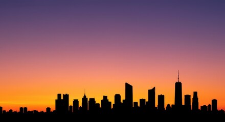 Obraz premium City skyline silhouette sunrise sunset