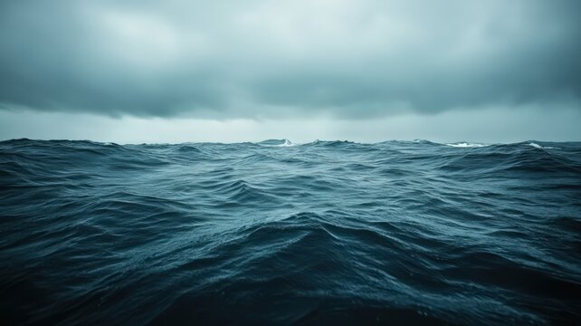 Stormy Sea Under Dark Sky