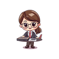 secretary mascot vector cartoon design