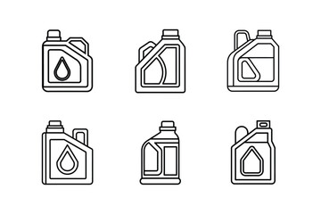 motor oil can icon line art vector illustration
