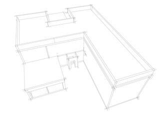house building sketch architecture 3d illustration