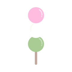 Dango. Japanese food, dessert, food concepts. Flat vector design isolated illustration.
