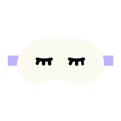 Eye mask. Sweet dream, comfort, sleep, nap, insomnia, lifestyle concepts. Flat vector design isolated illustration.