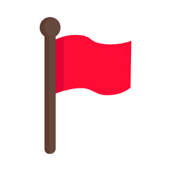 Red flag icon. Business, goal, achievement, direction, attention concepts. Flat vector design isolated illustration.