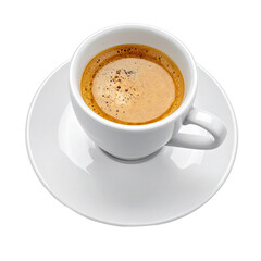Obraz premium Isolated Espresso Cup on Transparent Background Morning Coffee PNG Cutout