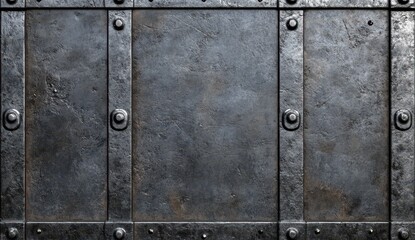 Fototapeta premium Aged metal panels with riveted borders