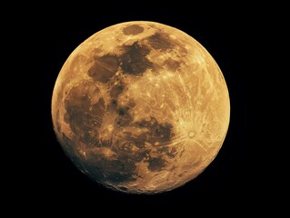 Detailed view of the golden moon