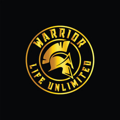 Spartan Warrior Vector Circle Gold logo 