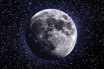 Fototapeta premium Moon in a starry night sky