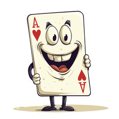 Cartoon Ace Of Hearts Character Smiling With Hands In Front Vector Illustration