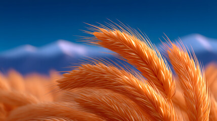 3D Start of Autumn wheat harvest autumn harvest festival agricultural scene illustration