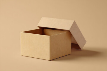Elegant box mockup with realistic cardboard texture view