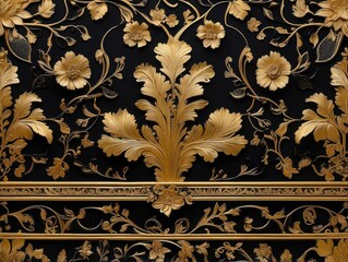 Luxury Vintage Card with Gold Mandala Pattern