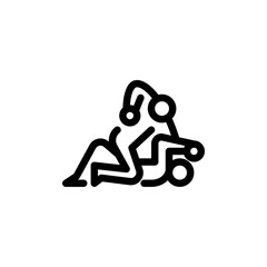 grappling and striking outline icon. MMA move line art illustration.