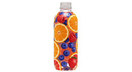Fruity water bottle with vibrant fruits