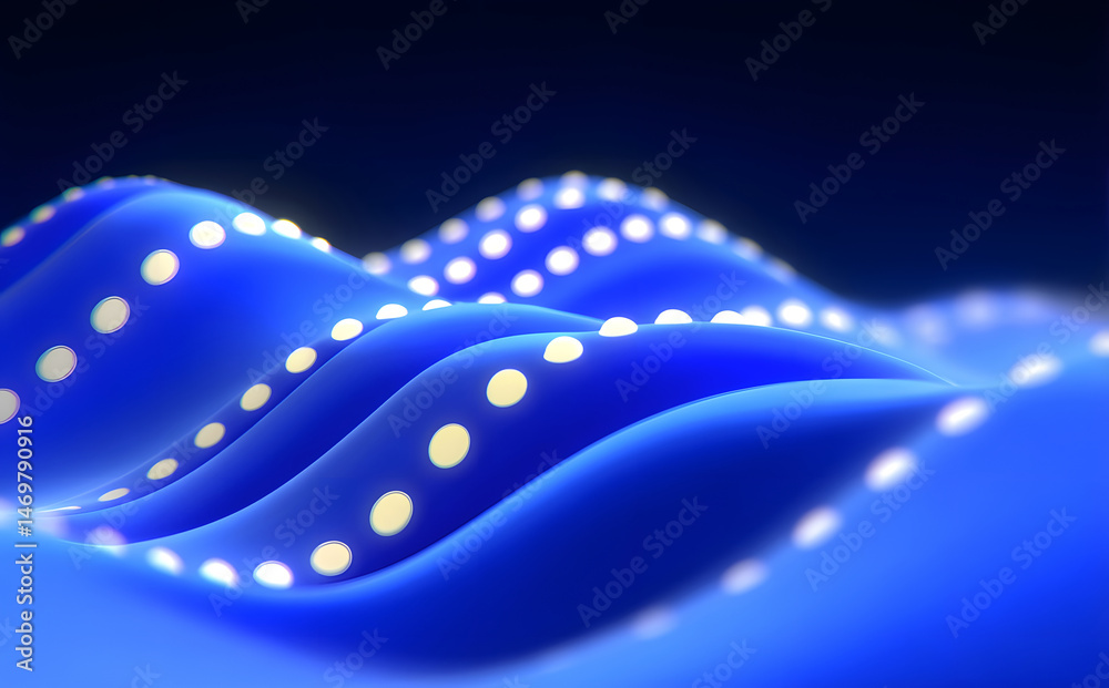 Wall mural abstract light three-dimensional luminous particles technology sense kv main visual background