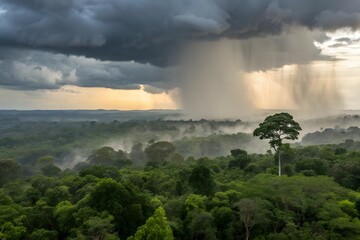 storm clouds over the forest