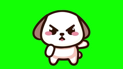 Angry Kawaii Dog Loop, Cute 2D Animation