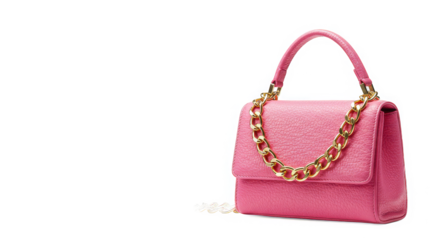 Pink purse with a golden chain