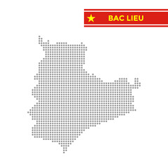 Fototapeta premium Dotted map of Bac Lieu Province in Vietnam